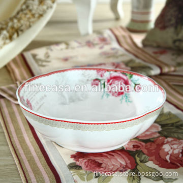 9 Inches New Bone China Ceramic Fruit Bowl in Color Box